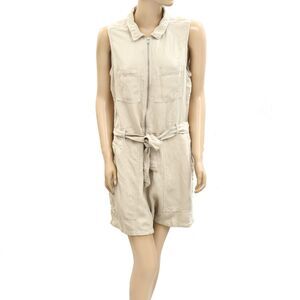 Anthropologie Cloth & Stone Romper Dress Playsuit Sleeveless Cotton L New 276242